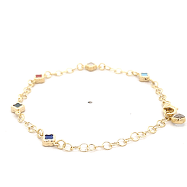 Pulsera de Oro Amarillo 18K Calada Circulares 17 cm Barroco