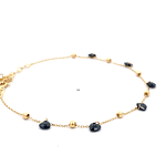 Pulsera de Oro Amarillo 18K Limada Esferas 17 cm Resorte