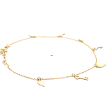 Pulsera de Oro Amarillo 18K Limada Colgantes Moviles 19 cm