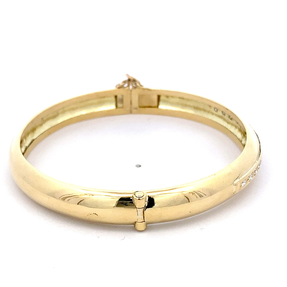 Pulsera de Oro Amarillo 18K Brazalete Tubular 21 cm Cajón