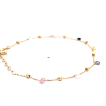 Pulsera de Oro Amarillo 18K Limada Esferas 16 cm Resorte