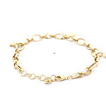 Pulsera de Oro Amarillo 18K Labrada Ovalada 20 cm Barroco