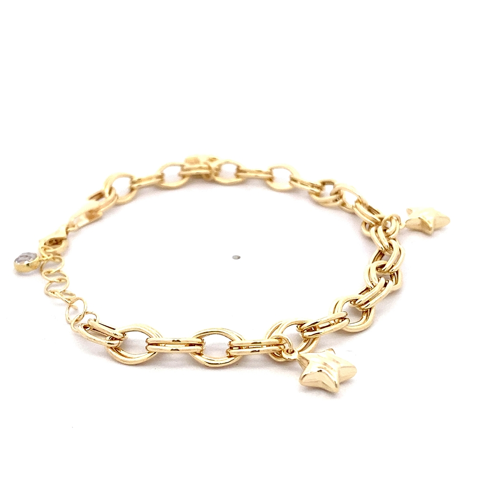 Pulsera de Oro Amarillo 18K Calada Ovalada 21 cm Barroco