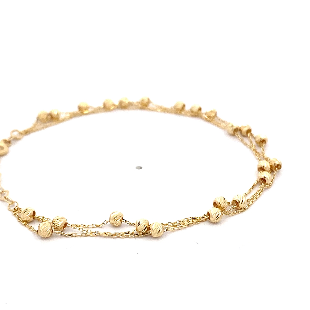 Pulsera de Oro Amarillo 18K Limada Triple 17 cm Resorte