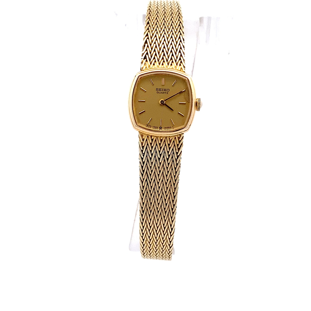 Reloj Mujer Seiko Vintage de Oro 14K 15 mm Cuarzo Ref. 1E20-1440