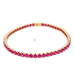 Pulsera de Oro Amarillo 18K Tenis con Broche Cajón de Seguridad