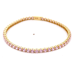 Pulsera de Oro Amarillo 18K Tenis con Broche Cajón de Seguridad