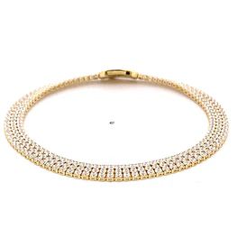 Pulsera de Oro Amarillo 18K Tenis con Broche Cajón de Seguridad