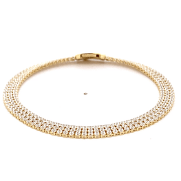 Pulsera de Oro Amarillo 18K Tenis con Broche Cajón de Seguridad