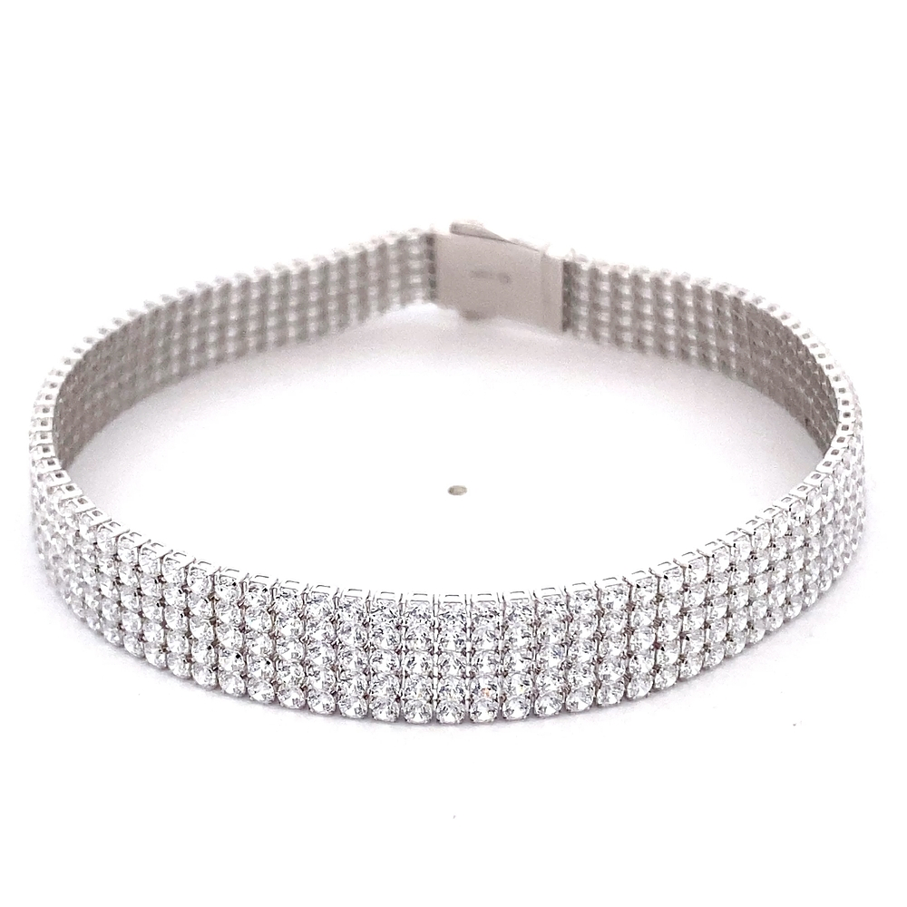 Pulsera de Oro Amarillo 18K Tenis con Broche Cajón de Seguridad