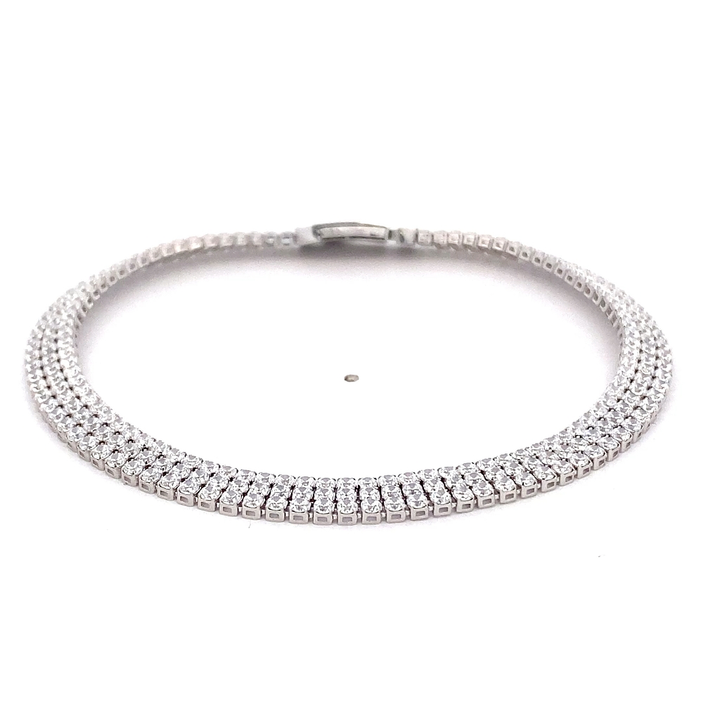 Pulsera de Oro Amarillo 18K Tenis con Broche Cajón de Seguridad