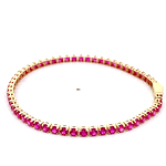 Pulsera de Oro Amarillo 18K Tenis con Broche Cajón de Seguridad