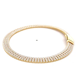 Pulsera de Oro Amarillo 18K Tenis con Broche Cajón de Seguridad
