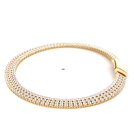 Pulsera de Oro Amarillo 18K Tenis con Broche Cajón de Seguridad