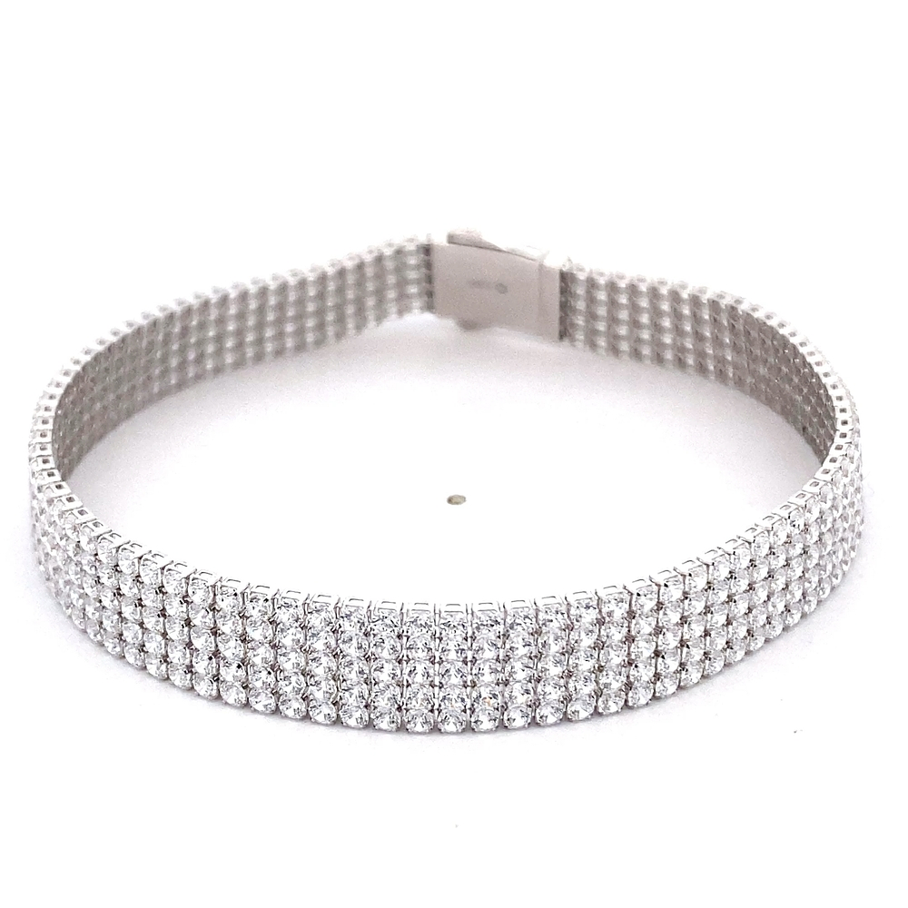 Pulsera de Oro Amarillo 18K Tenis con Broche Cajón de Seguridad