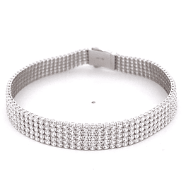 Pulsera de Oro Amarillo 18K Tenis con Broche Cajón de Seguridad