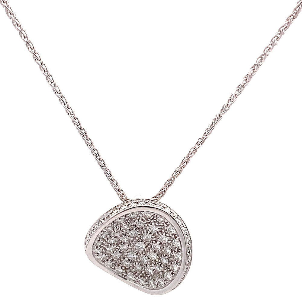 Cadena de Oro Amarillo 18K Ondulado con Diamantes con Broche Mosquetón