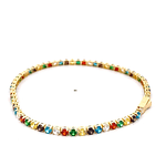 Pulsera de Oro Amarillo 18K Tenis con Broche Cajón de Seguridad