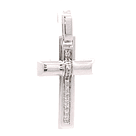 Colgante de Oro Amarillo 18K Cruz Rodinado con Diamantes