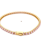 Pulsera de Oro Amarillo 18K Tenis con Broche Cajón de Seguridad