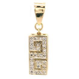 Colgante de Oro Amarillo 18K Rectangular con Diamantes