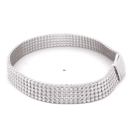 Pulsera de Oro Amarillo 18K Tenis con Broche Cajón de Seguridad