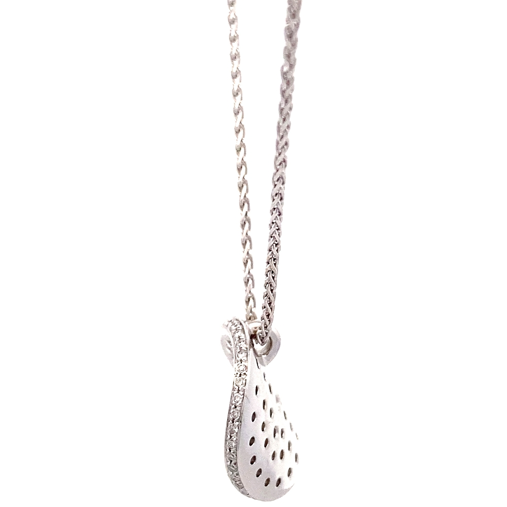 Cadena de Oro Amarillo 18K Ondulado con Diamantes con Broche Mosquetón