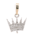 Colgante de Oro Amarillo 14K Corona Bicolor con Diamantes