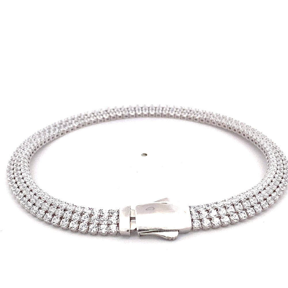 Pulsera de Oro Amarillo 18K Tenis con Broche Cajón de Seguridad