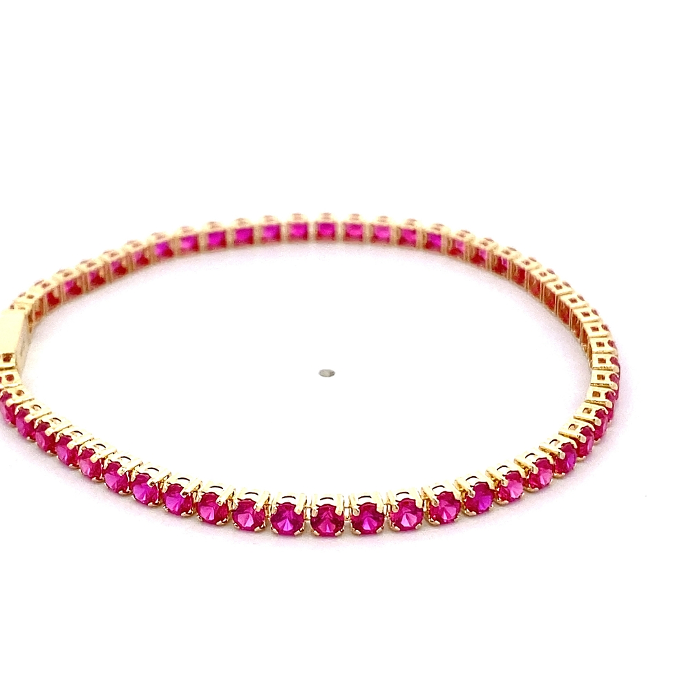 Pulsera de Oro Amarillo 18K Tenis con Broche Cajón de Seguridad