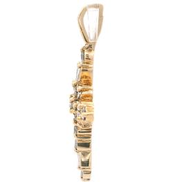 Colgante de Oro Amarillo 14K Cruz con Diamantes Baguette
