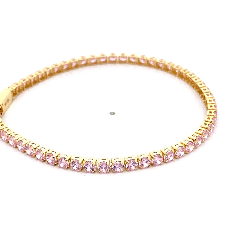 Pulsera de Oro Amarillo 18K Tenis con Broche Cajón de Seguridad