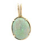Colgante de Oro Amarillo 18K Ovalado Ópalo Blanco
