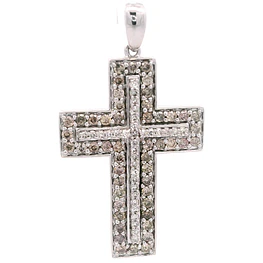 Colgante de Oro Amarillo 18K Cruz con Diamantes