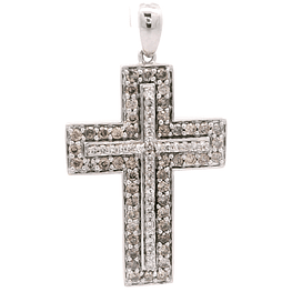 Colgante de Oro Amarillo 18K Cruz con Diamantes