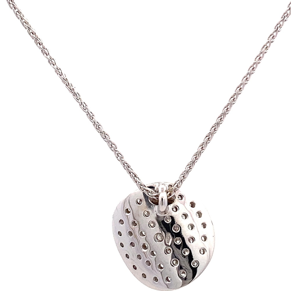 Cadena de Oro Amarillo 18K Ondulado con Diamantes con Broche Mosquetón