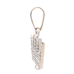 Colgante de Oro Amarillo 14K Corona Bicolor con Diamantes