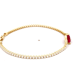 Pulsera de Oro Amarillo 18K Tenis con Broche Mosquetón