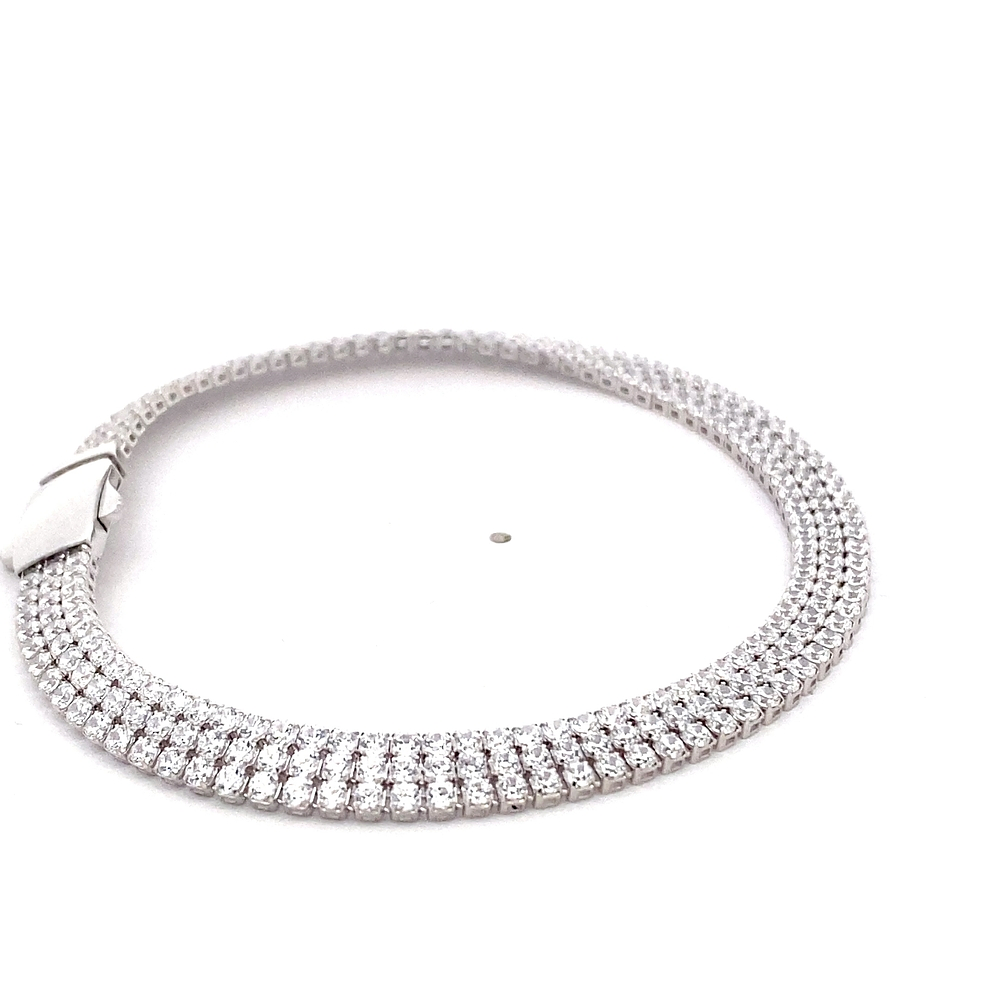 Pulsera de Oro Amarillo 18K Tenis con Broche Cajón de Seguridad