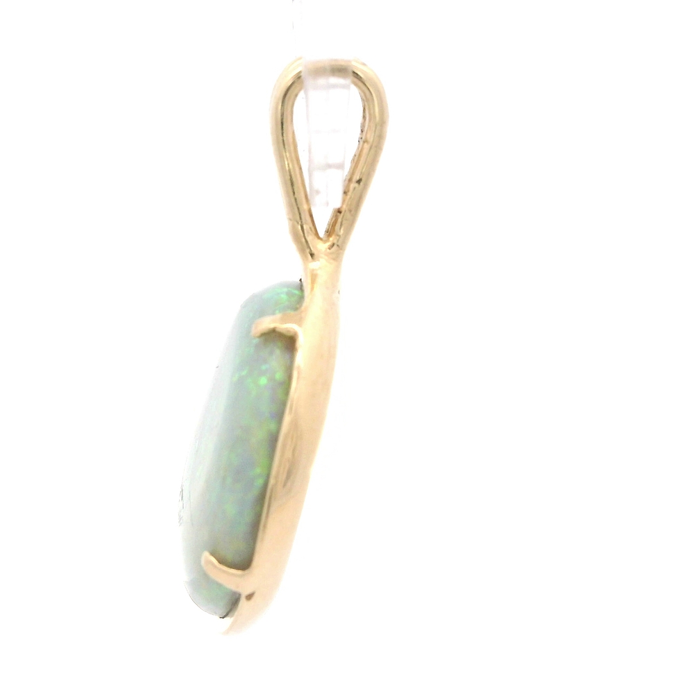 Colgante de Oro Amarillo 18K Ovalado Ópalo Blanco