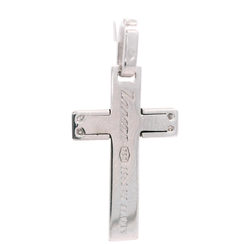 Colgante de Oro Amarillo 18K Cruz Rodinado con Diamantes