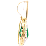 Colgante de Oro Amarillo 18K Gota con Diamantes y Esmeralda