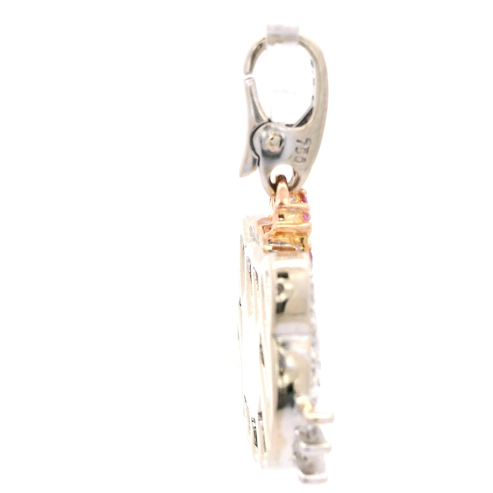 Colgante de Oro Amarillo 18K Rostro De Gato Con Diamantes