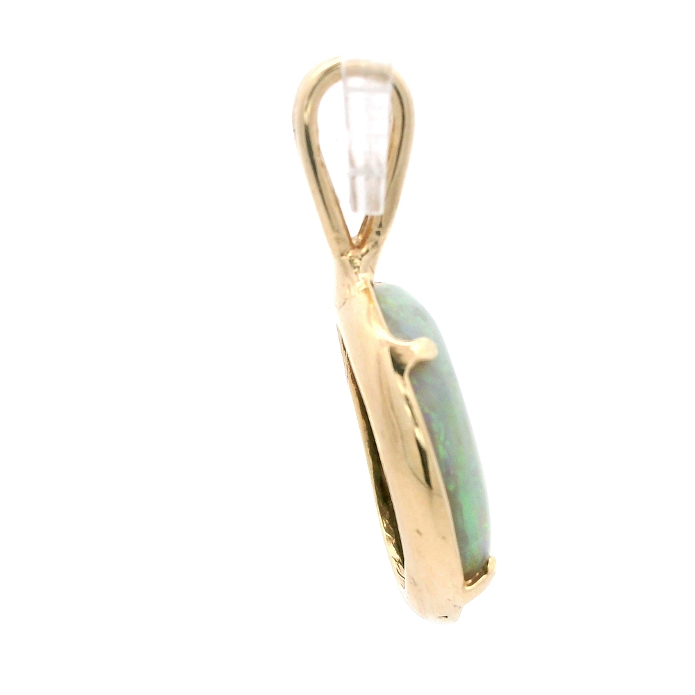 Colgante de Oro Amarillo 18K Ovalado Ópalo Blanco