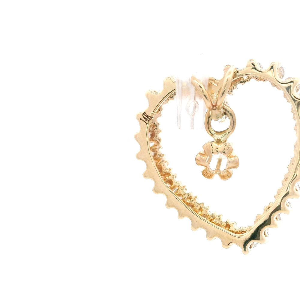 Colgante de Oro Amarillo 14K Corazón con Diamantes