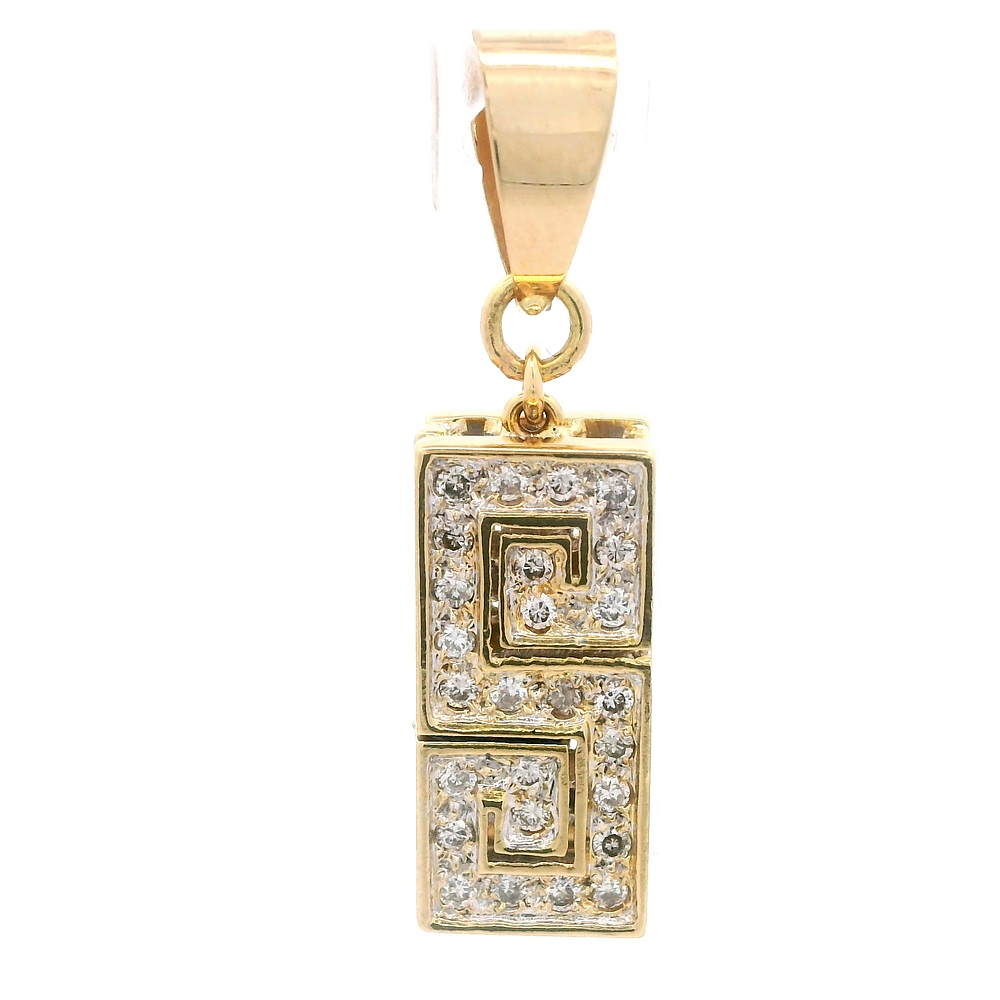 Colgante de Oro Amarillo 18K Rectangular con Diamantes