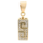 Colgante de Oro Amarillo 18K Rectangular con Diamantes