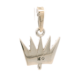 Colgante de Oro Amarillo 14K Corona Bicolor con Diamantes