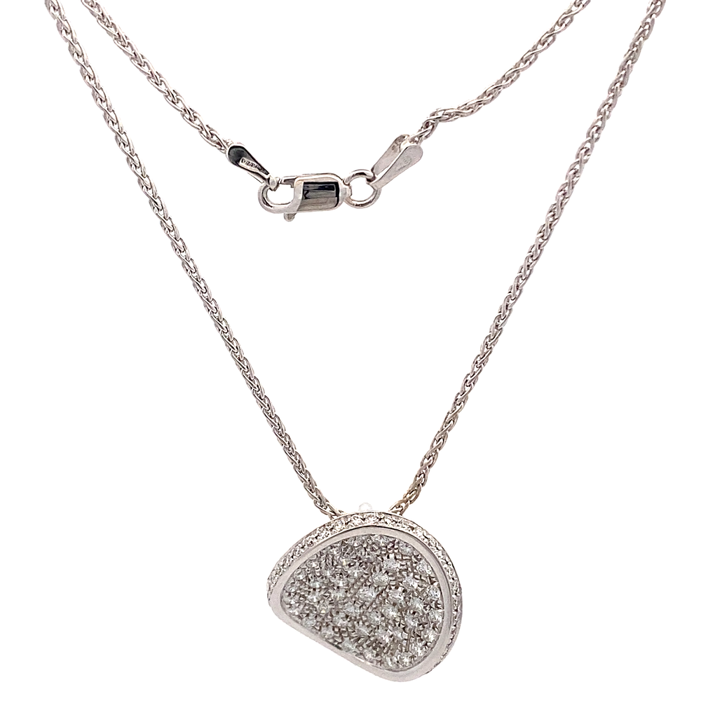 Cadena de Oro Amarillo 18K Ondulado con Diamantes con Broche Mosquetón