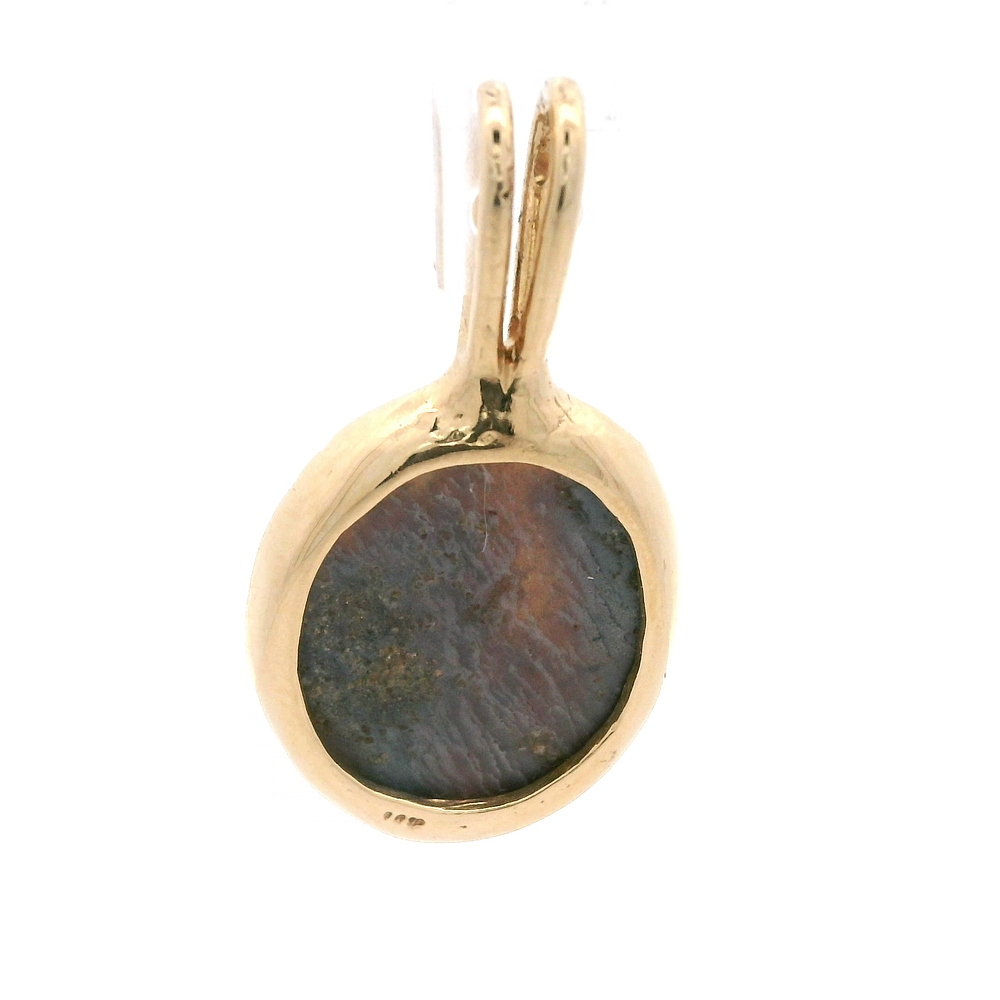 Colgante de Oro Amarillo 18K Ovalado Ópalo Blanco